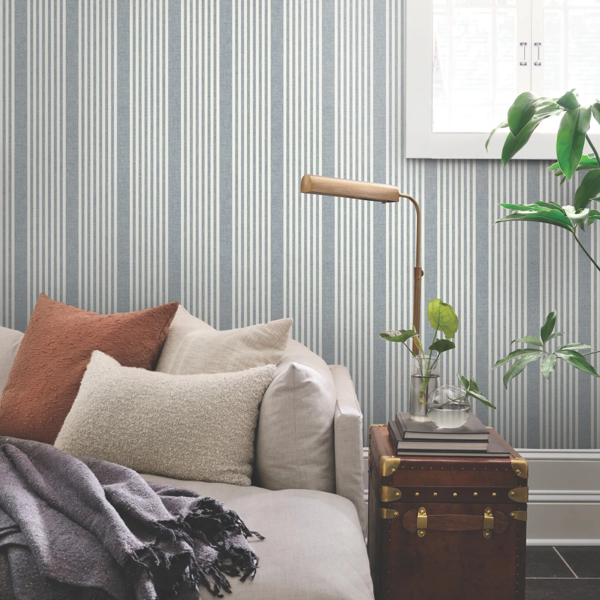 French Linen Stripe Wallpaper