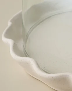 French White Ruffle Cake Plate + Dome