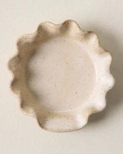 French White Ruffle Spoon Rest