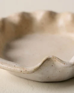 French White Ruffle Spoon Rest