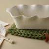 French White Scalloped Loaf Pan