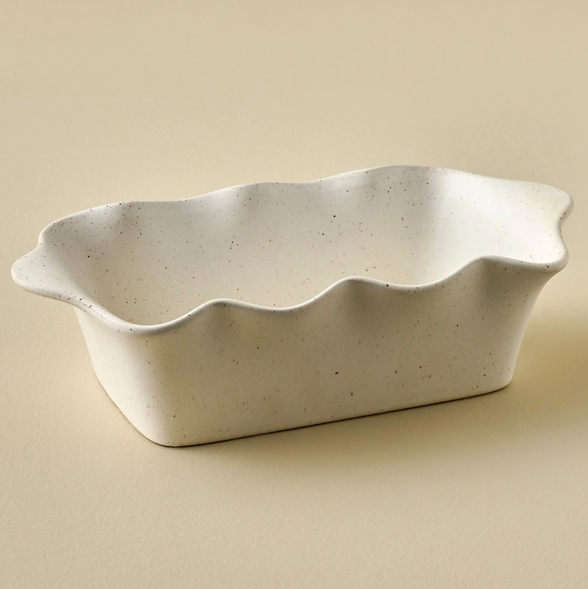 French White Scalloped Loaf Pan