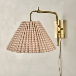 Gingham Swivel Plug-In Sconce