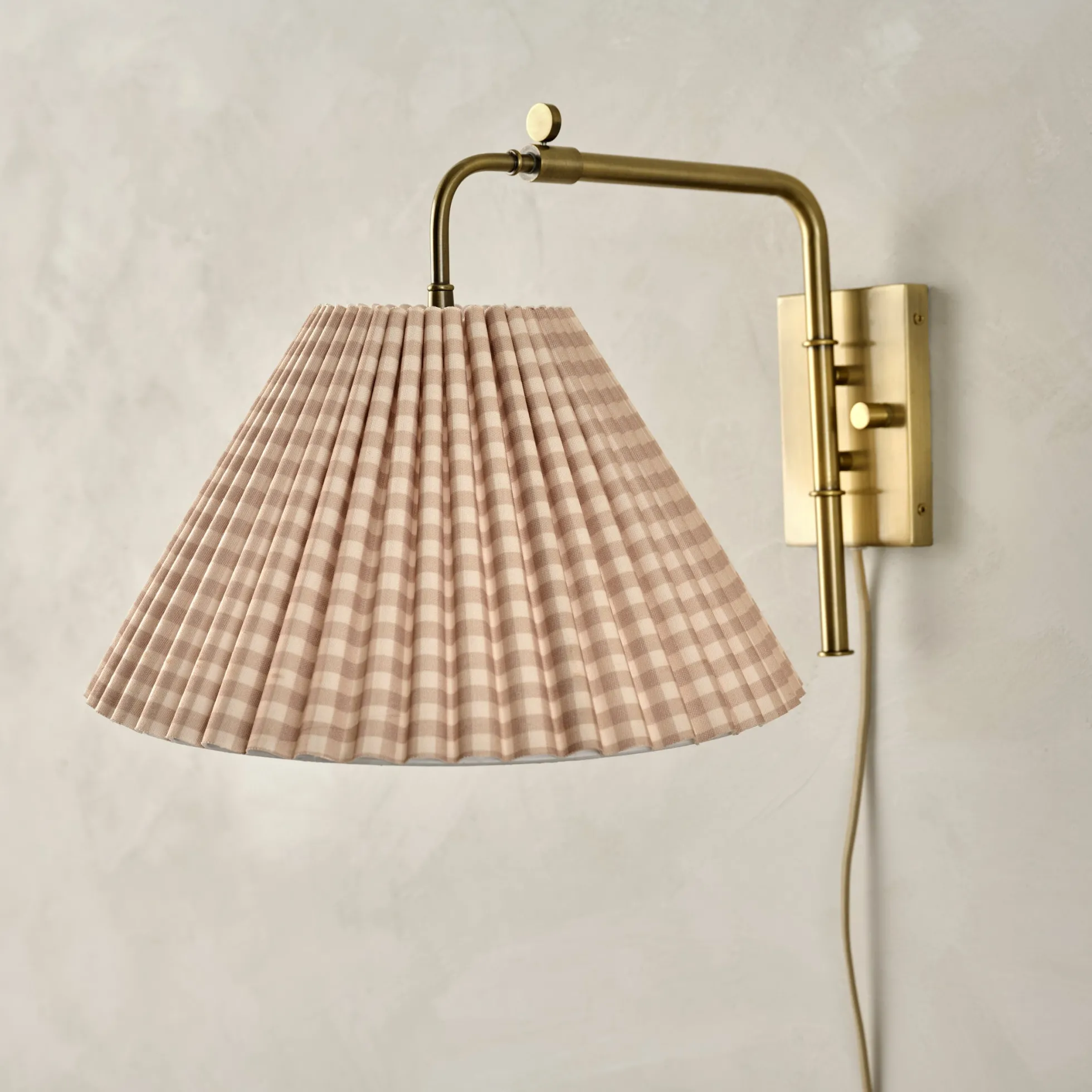 Gingham Swivel Plug-In Sconce