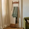 Gloria Carved Wood and Brass Decorative Ladder