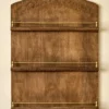 Gloria Carved Wood and Brass Display Shelf