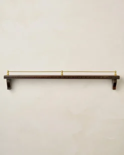Gloria Carved Wood and Brass Picture Ledge