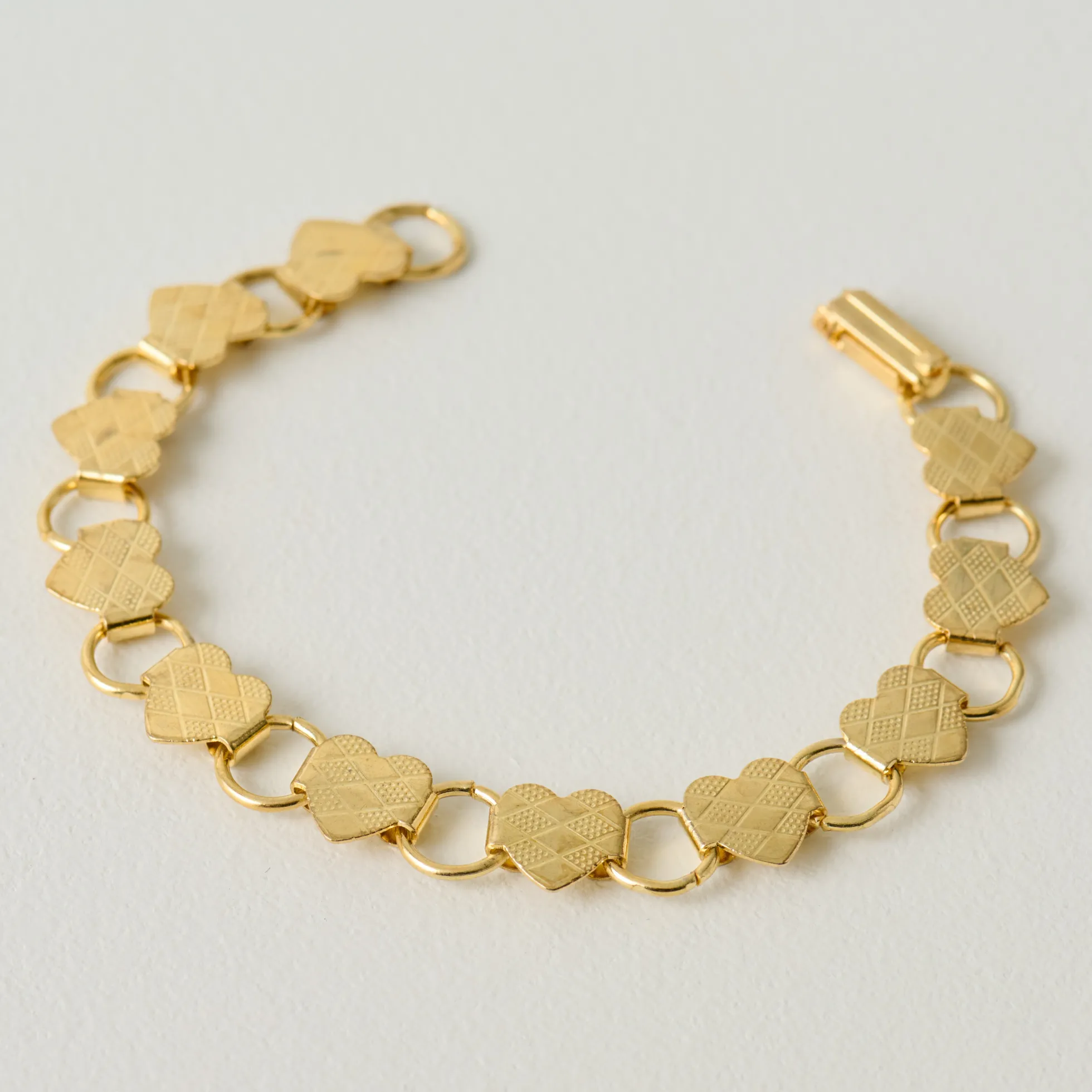 Gold Heart Brass Bracelet