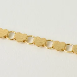 Gold Heart Brass Bracelet