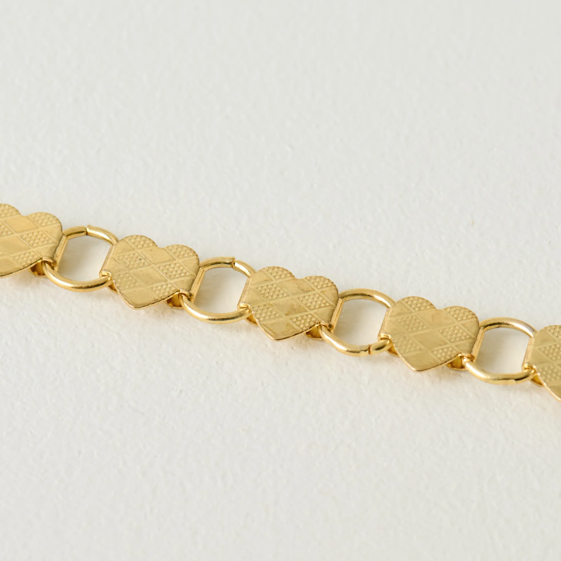 Gold Heart Brass Bracelet