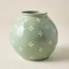 Green and White Luna Vase