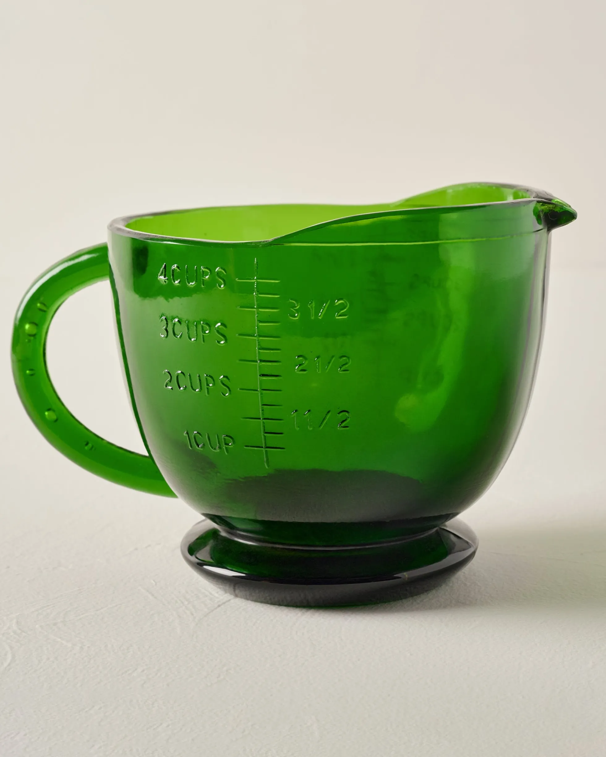Green Glass 4 Cup Measuring Cup