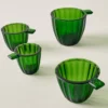 Green Glass Measuring Cup Set