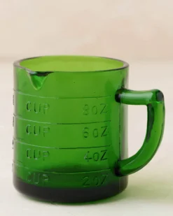 Green Glass One Cup Measuring Cup