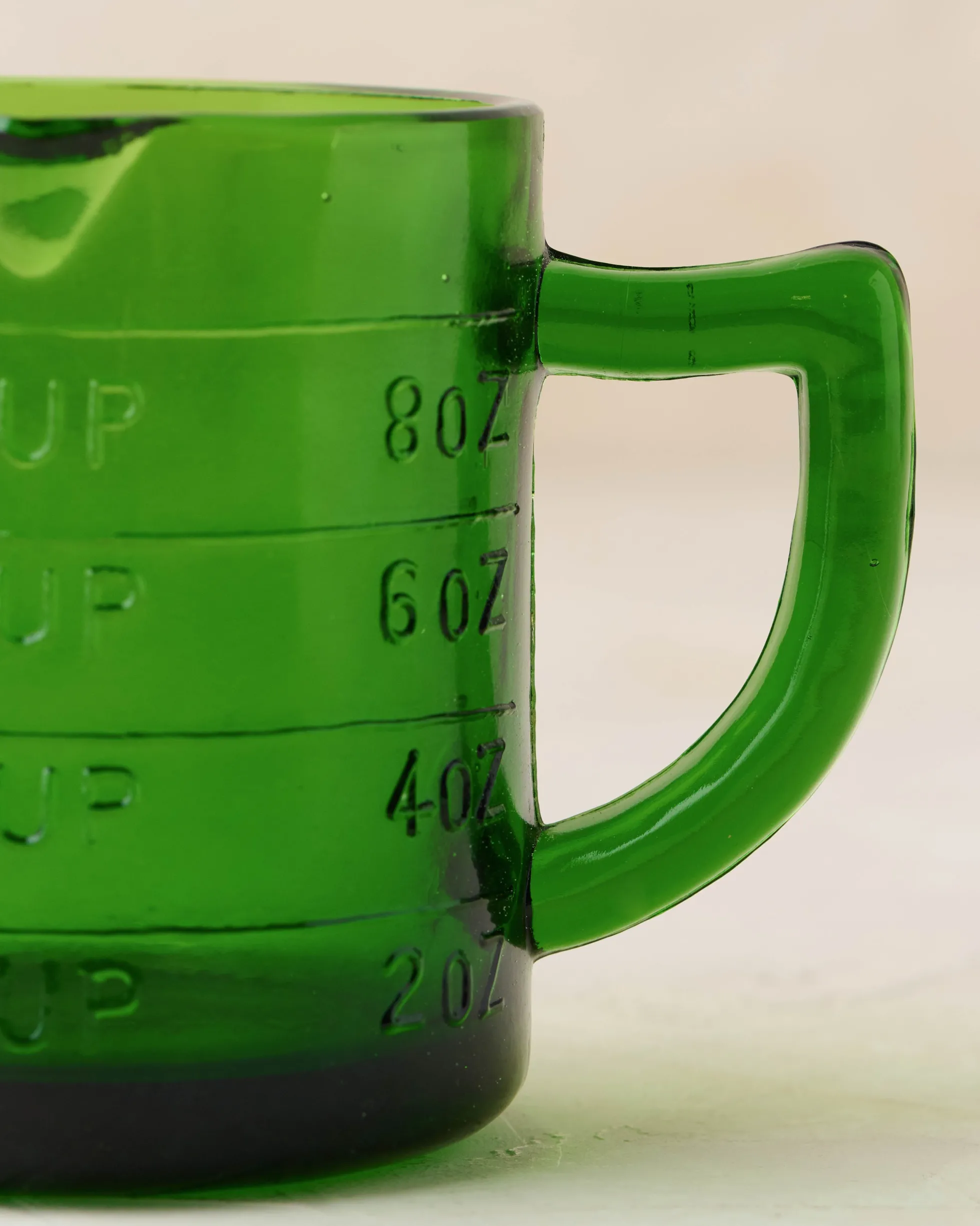 Green Glass One Cup Measuring Cup