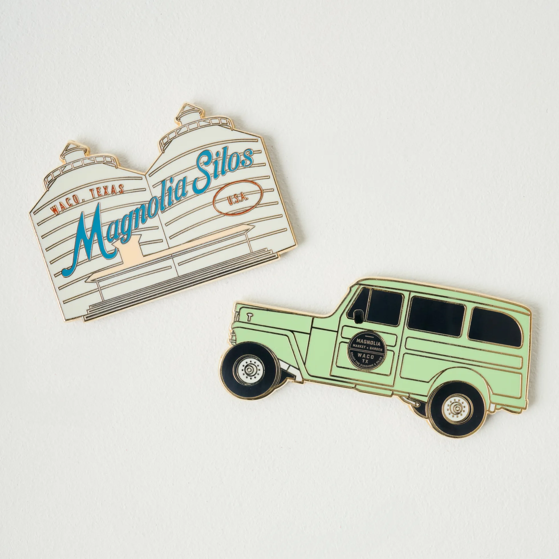 Green Jeep Colored Enamel Magnet