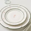 Green Luna Floral Salad Plate