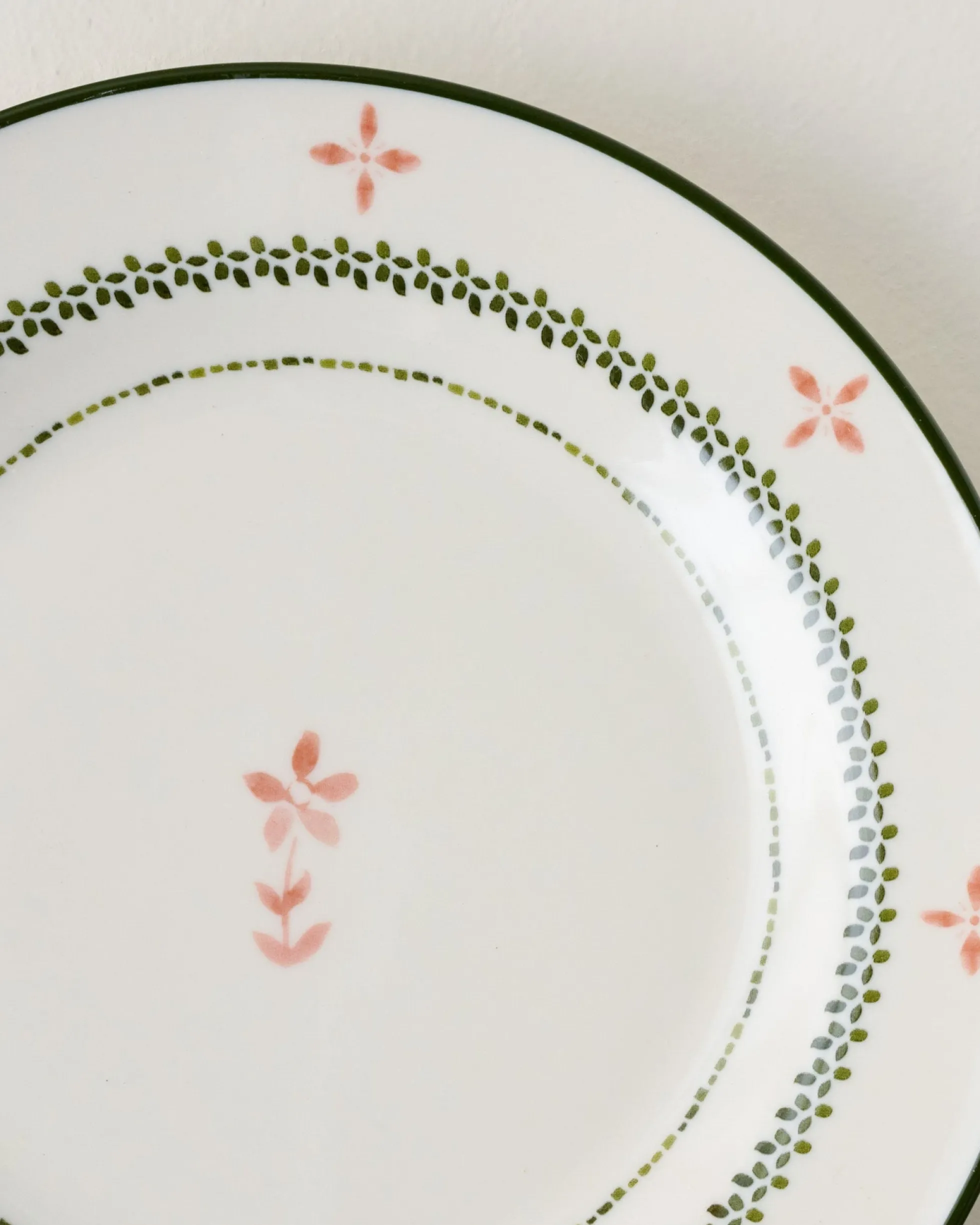 Green Luna Floral Salad Plate