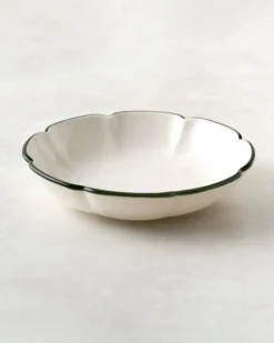 Green Luna Scalloped Pasta Bowl