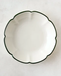 Green Luna Scalloped Pasta Bowl
