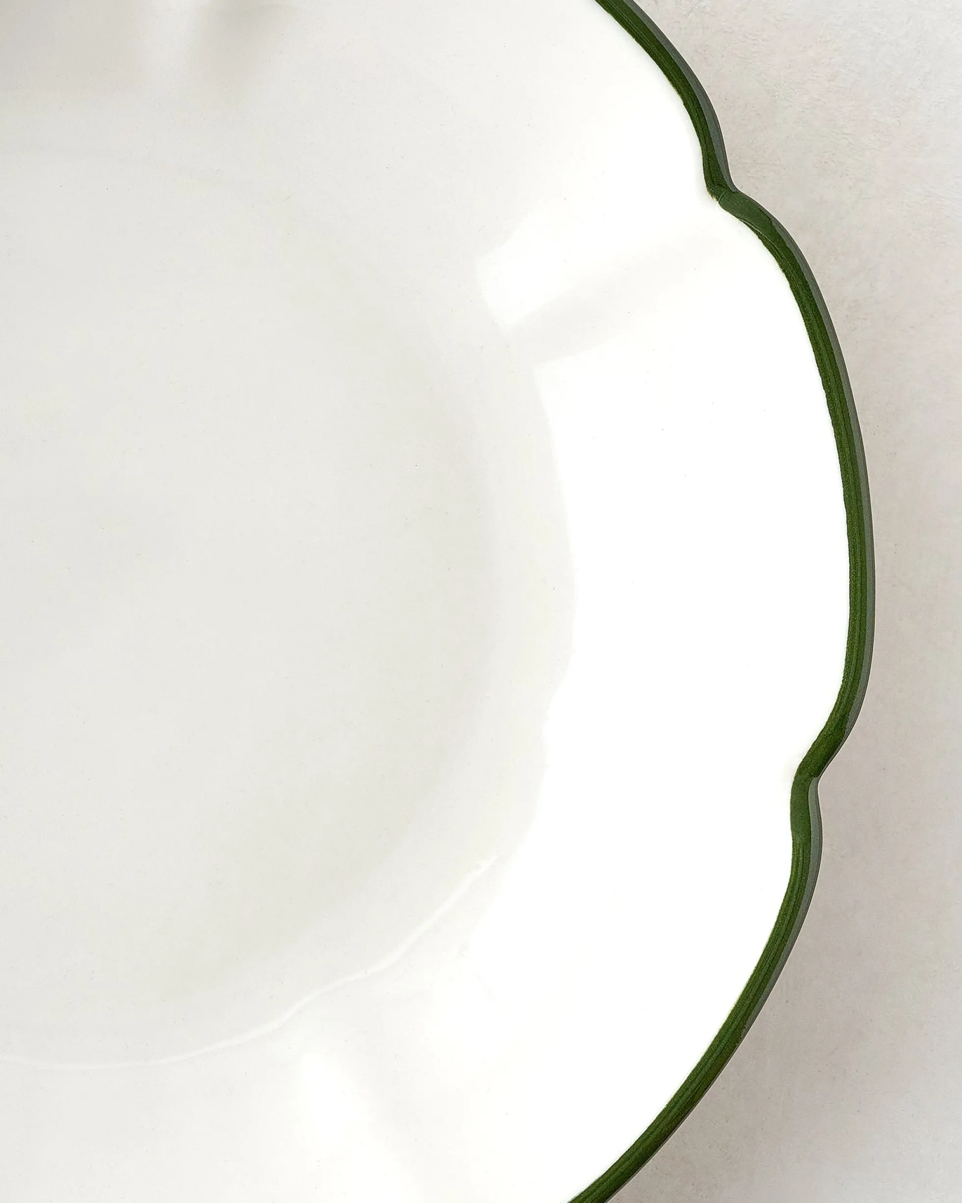 Green Luna Scalloped Pasta Bowl