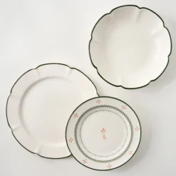 Green Luna Scalloped 3-Piece Place Setting