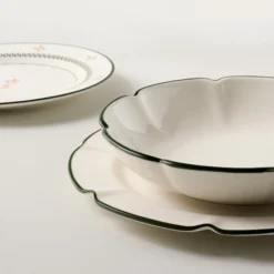 Green Luna Scalloped 3-Piece Place Setting