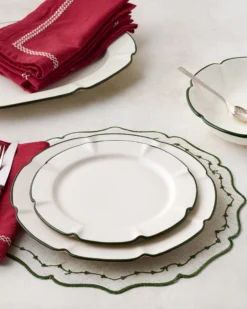 Green Luna Scalloped Plate