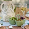 Green Scalloped Trio Snack Bowl