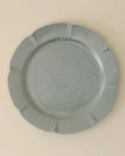 Green Speckle Heirloom Scallop Plate