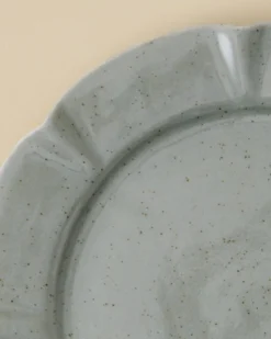 Green Speckle Heirloom Scallop Plate