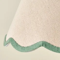 Green Wavy Trim Linen Shade
