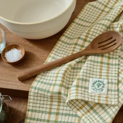Green Windowpane Plaid Tea Towel