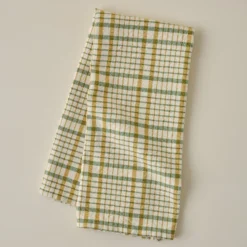 Green Windowpane Plaid Tea Towel
