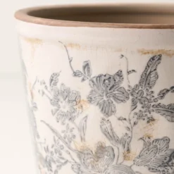 Grey and White Distressed Planter