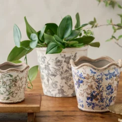 Grey and White Distressed Planter