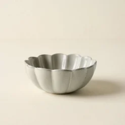 Grey Scalloped Cereal Bowl