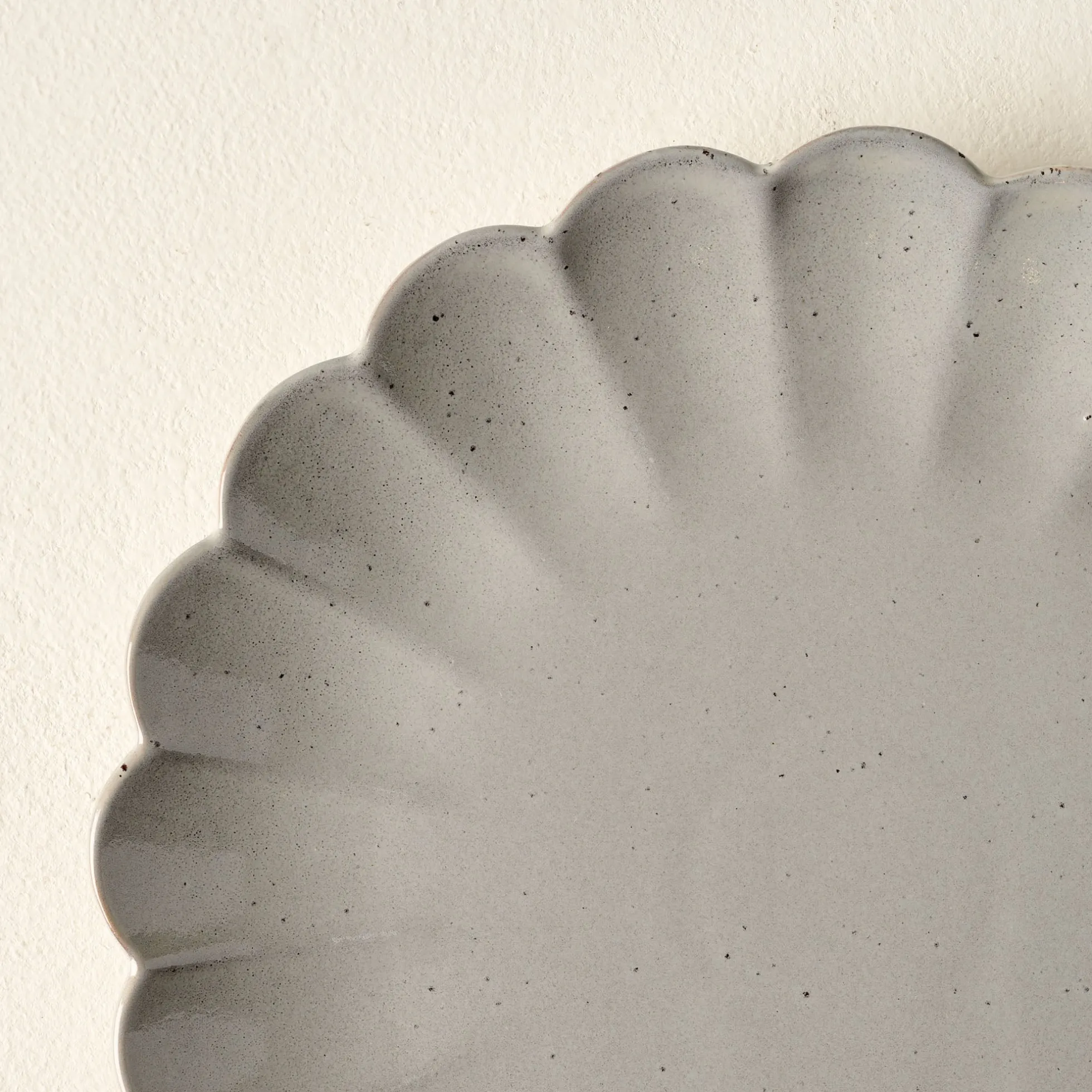 Grey Scalloped Plate