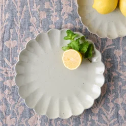 Grey Scalloped Plate
