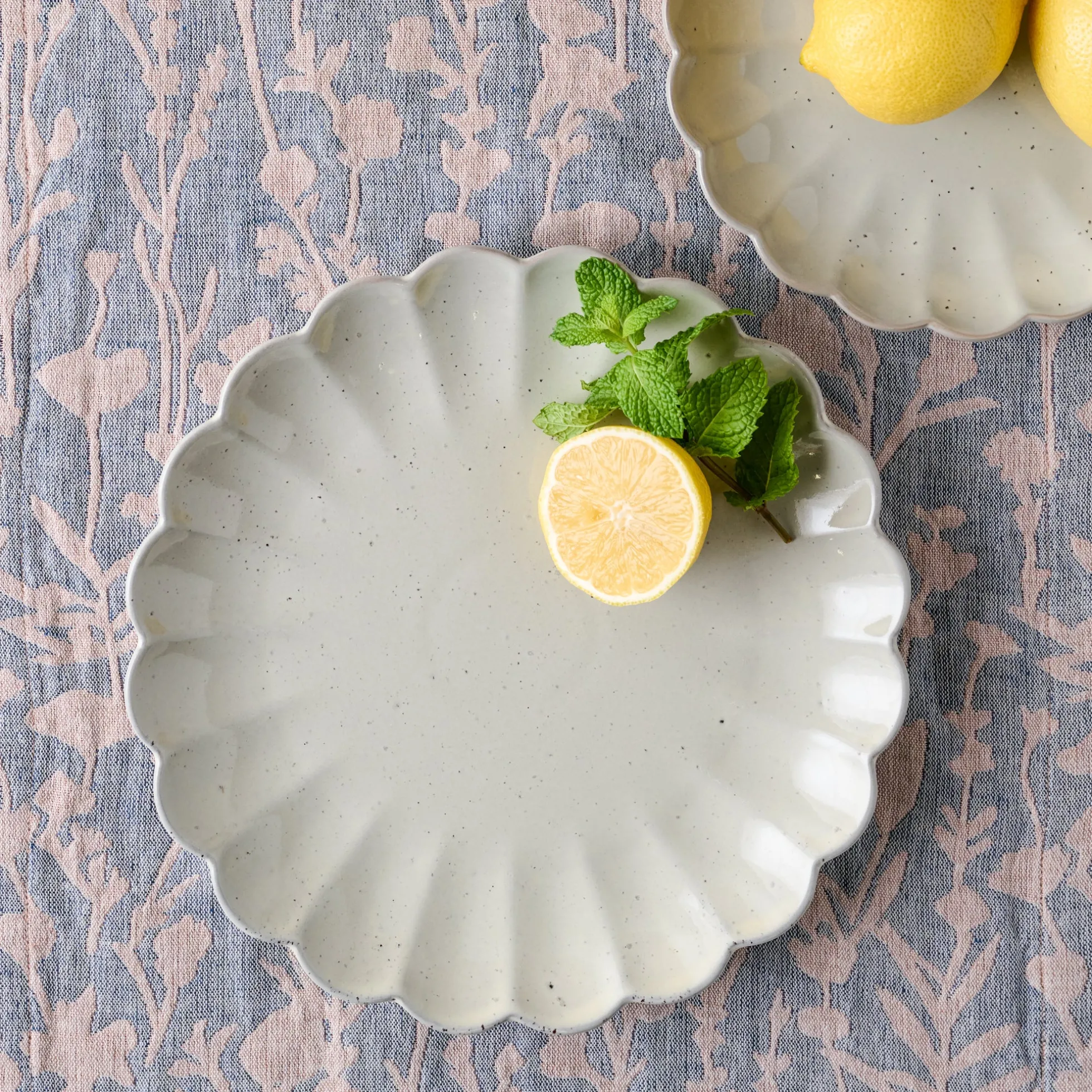 Grey Scalloped Plate