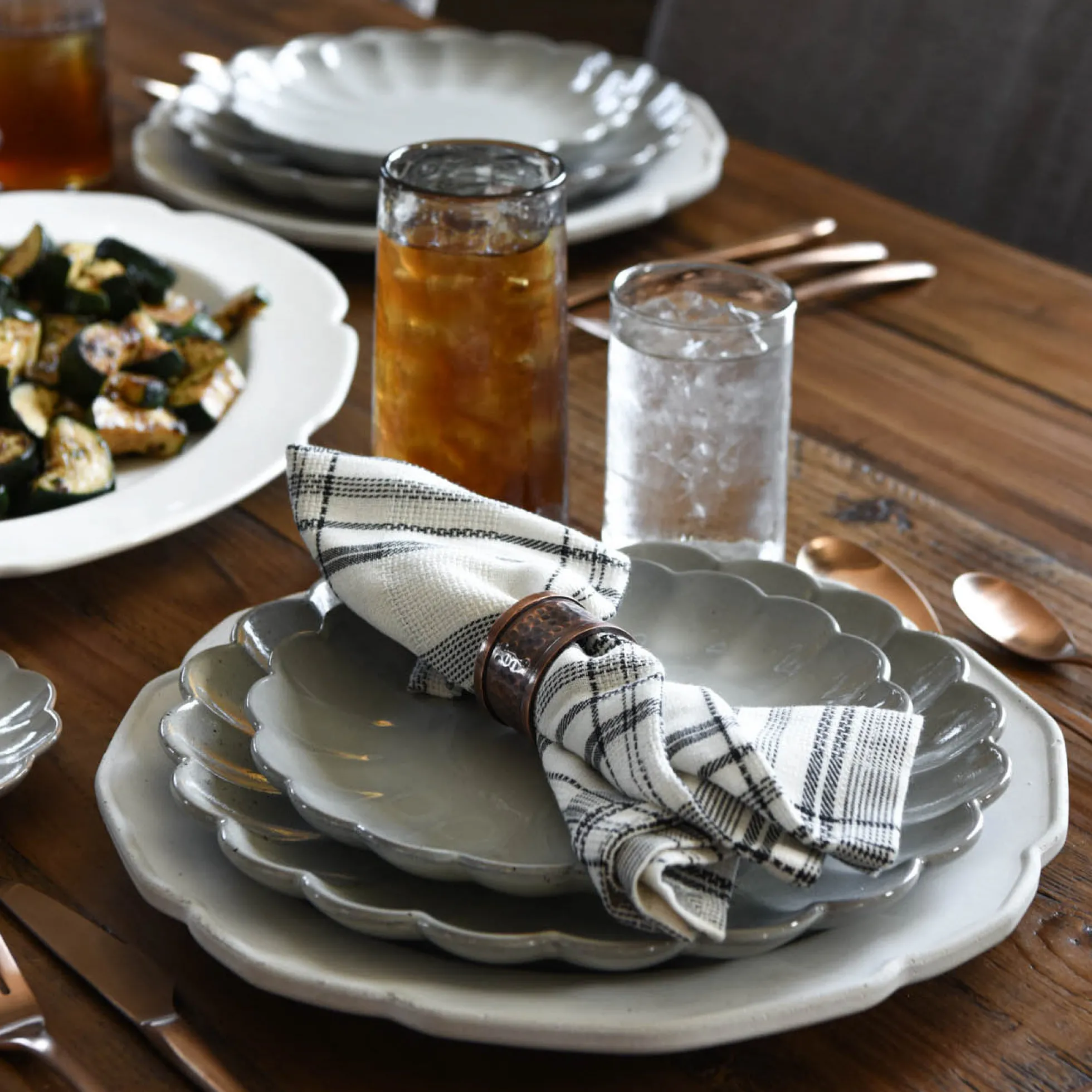 Grey Scalloped Plate
