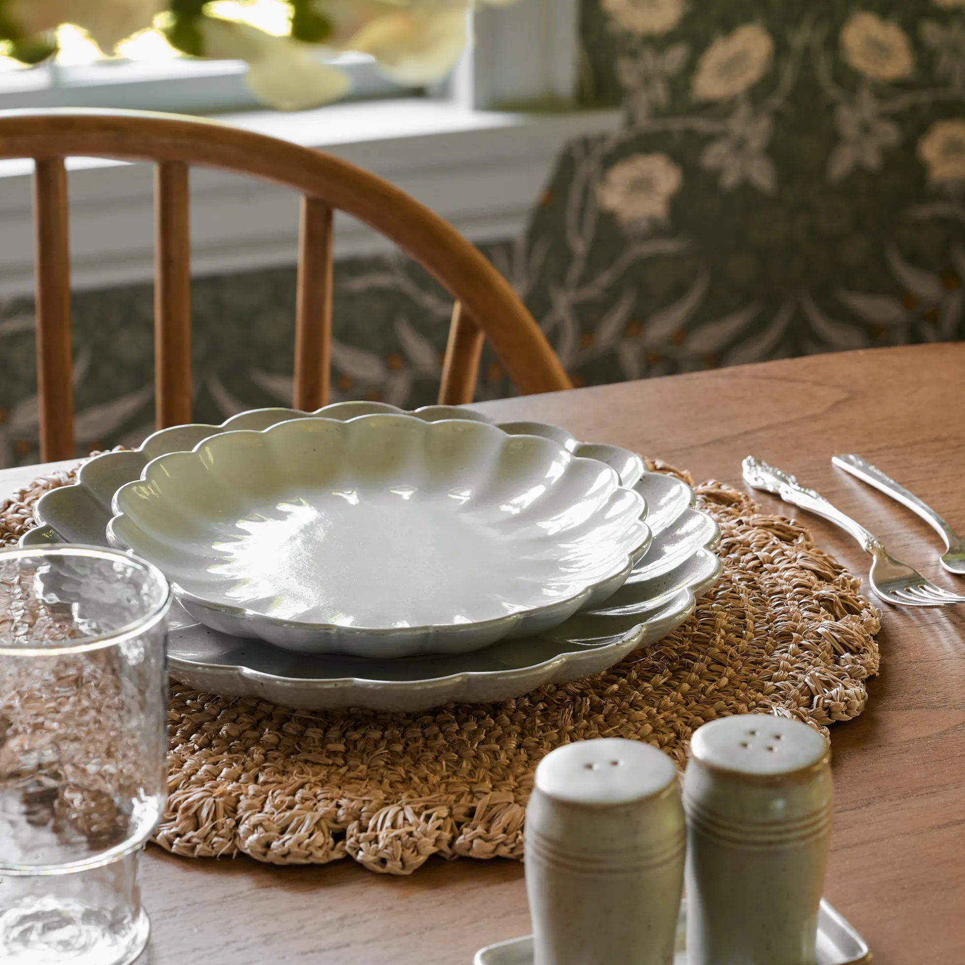 Grey Scalloped Plate