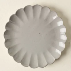 Grey Scalloped Plate
