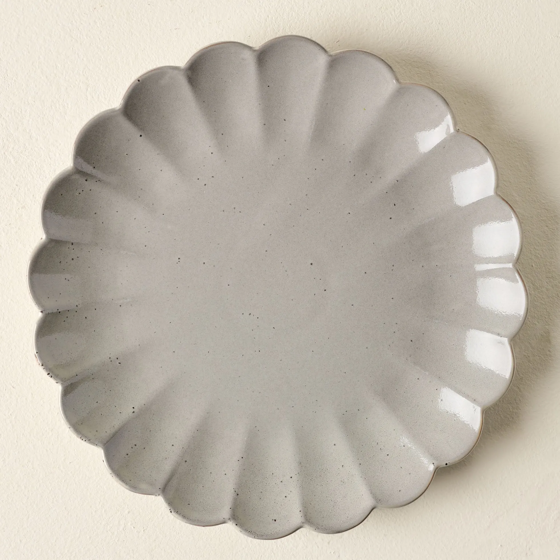Grey Scalloped Plate