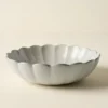 Grey Scalloped Serving Bowl