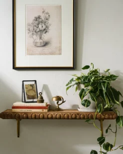 Griffin Hand Carved Wood Shelf