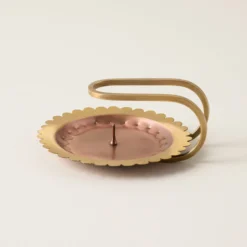 Hammered Copper and Brass Candle Holder