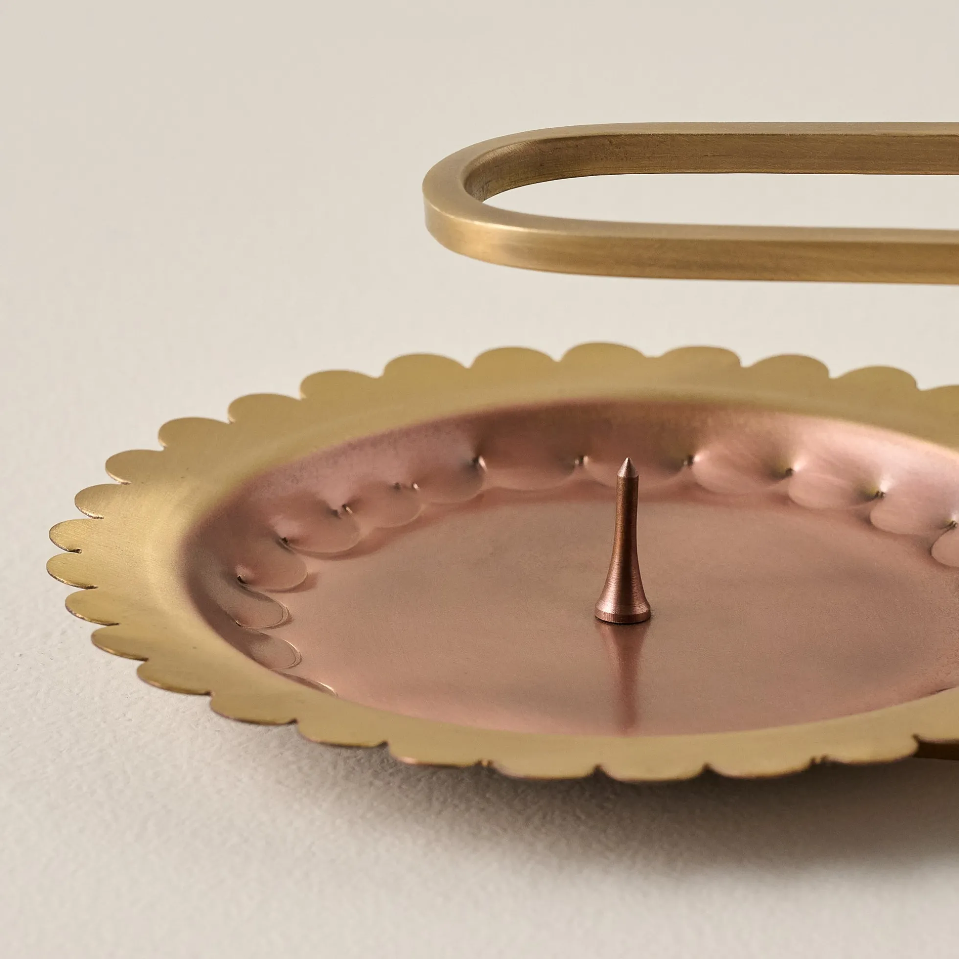 Hammered Copper and Brass Candle Holder