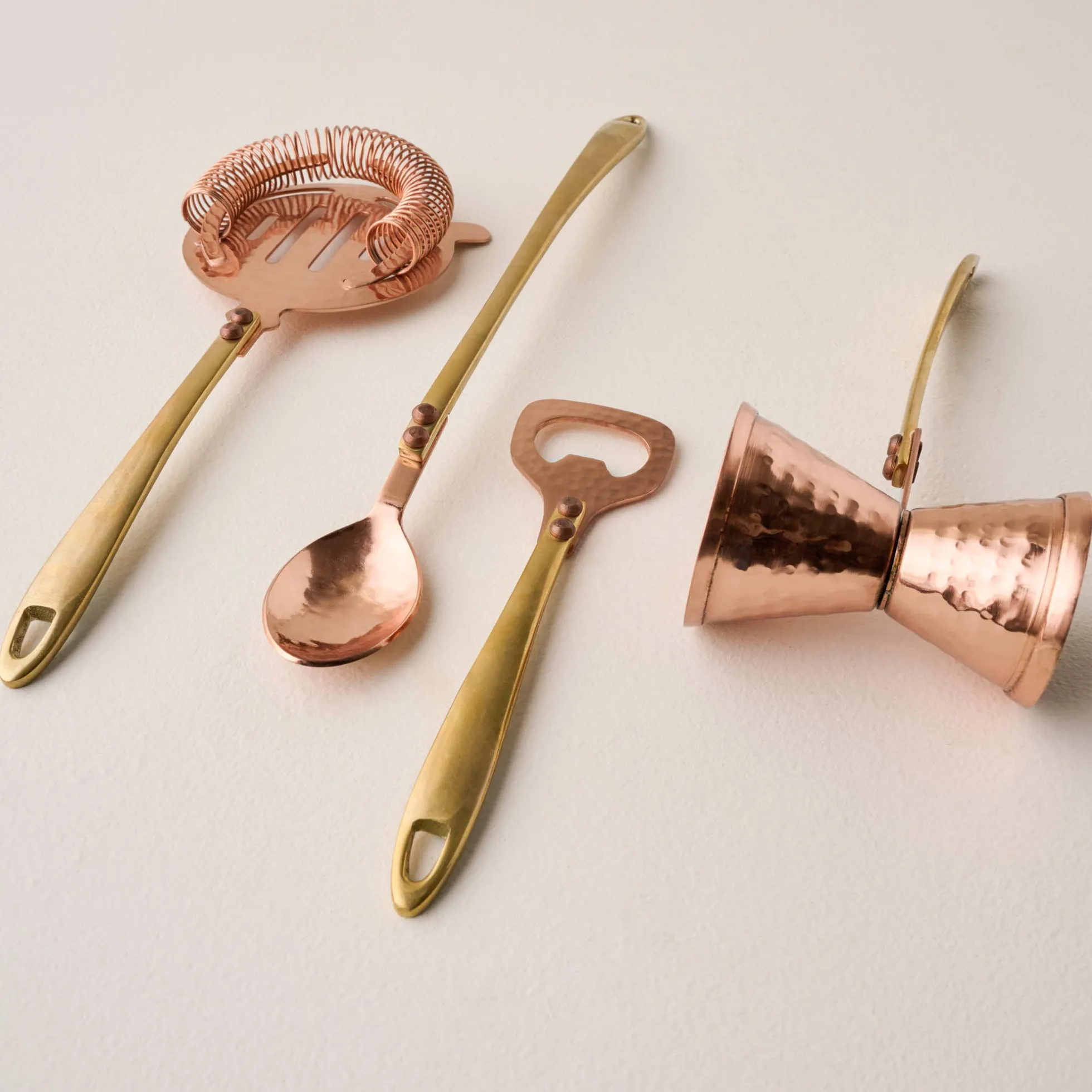 Hammered Copper and Gold Jigger