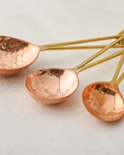 Hammered Copper and Gold Measuring Spoons